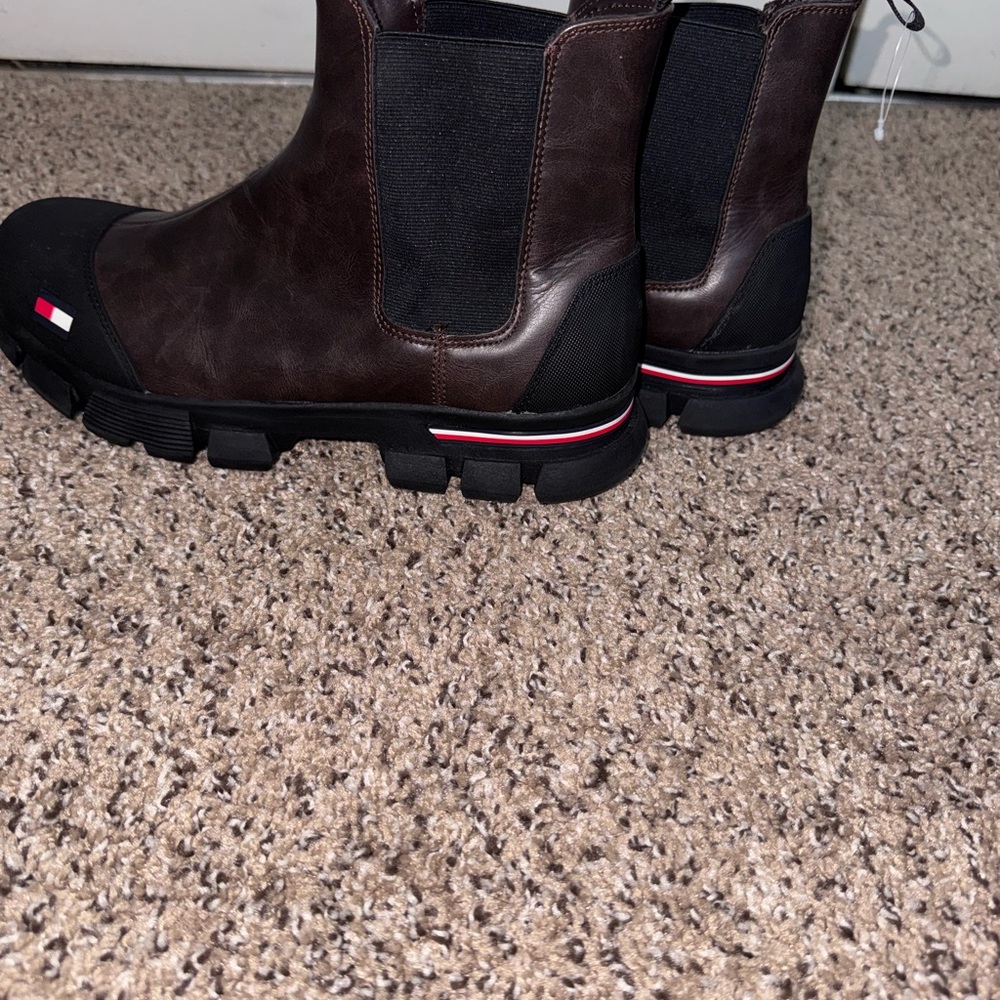 Tommy Hilfiger Dark Brown and Black Men's Boots